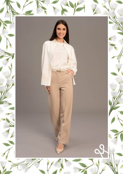 Hímzett vászon női ing bordűrrel - Magenta Árkád