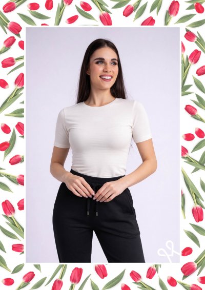 Alakot követő viszkóz felső 3/4 ujjal - Magenta Árkád