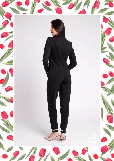 Fekete puntó nadrág gumis derékkal női - Magenta Árkád