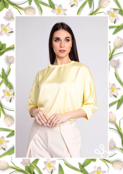 Sárga bő fazonú női felső megkötővel – Magenta Árkád