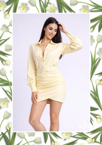 Szűkített mini ruha húzott szoknyával – Magenta Árkád