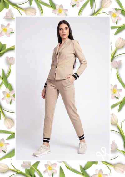 Bézs elasztikus sportos zakó női - Magenta Árkád