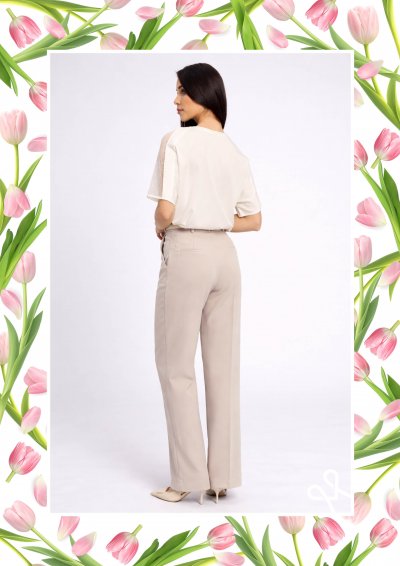 Magenta Árkád nyári nadrág – egyenes, bézs, élvasalt, zsebes fazon