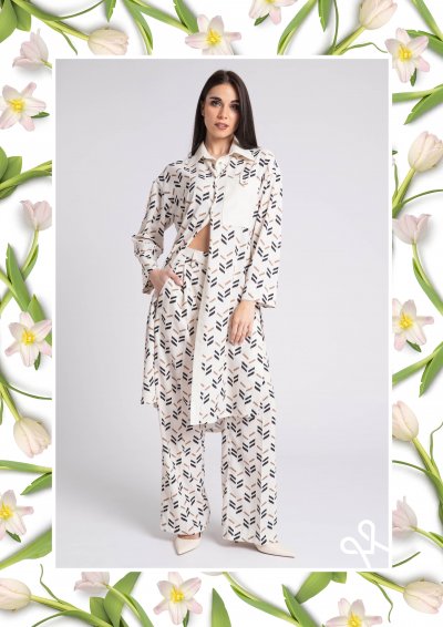 Magenta Árkád nyári kollekció egyenes szárú vászon nadrág