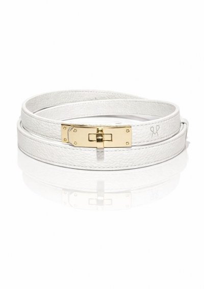 Magenta Árkád Fehér színű állítható öv arany csattal