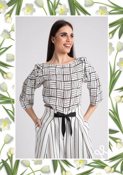 Magenta Árkád - Masnis vállú, könnyű esésű női felső