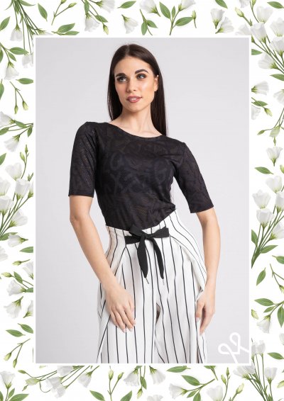 Magenta Árkád - Fekete, alakot követő női felső