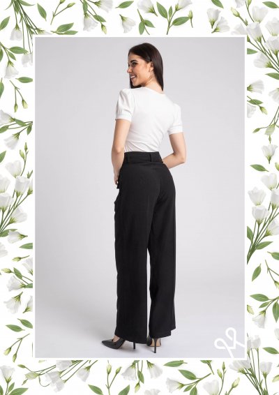 Magenta Árkád - Fekete nadrág övvel 