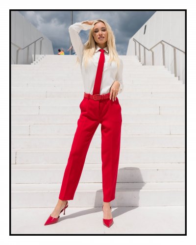 Magenta Árkád - Piros élvasalt nadrág | Őszi kollekció
