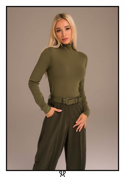 Magenta Árkád - Khaki kötött body garbó nyakkal | Őszi kollekció