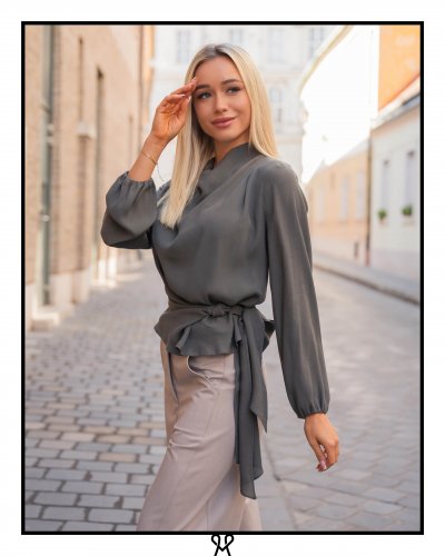 Magenta Árkád - Szürke megkötős női blúz | Őszi kollekció