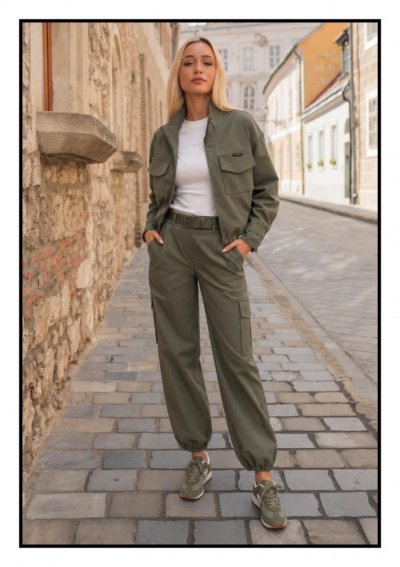 Magenta Árkád - Khaki színű elasztikus nadrág | Őszi kollekció