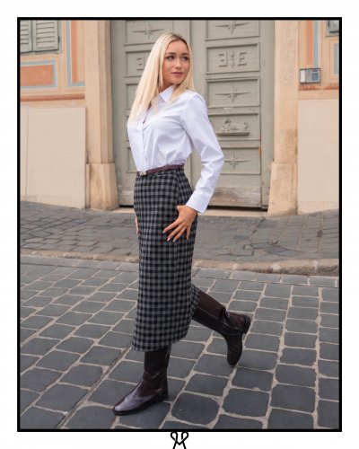 Magenta Árkád - Szürke elasztikus ceruzaszoknya | Őszi kollekció