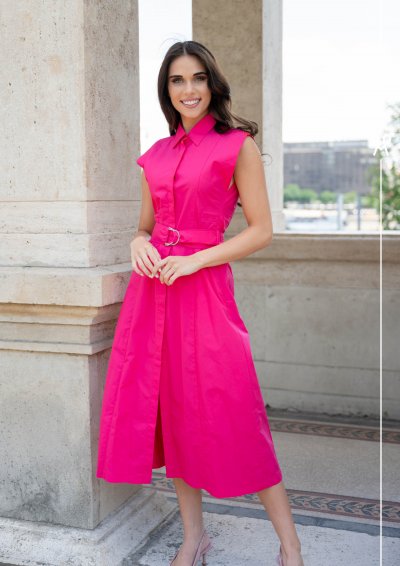 Magenta Árkád Pink ruha D csatos övvel