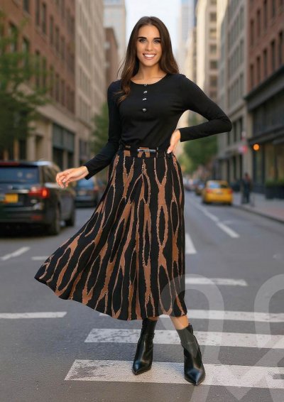 Magenta Árkád Mintás hosszú szoknya