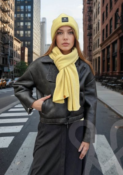 Magenta Árkád Sárga színű sál