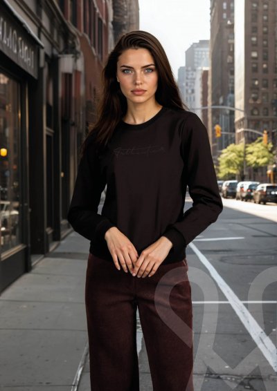 Magenta Árkád Fekete filmnyomott pulóver