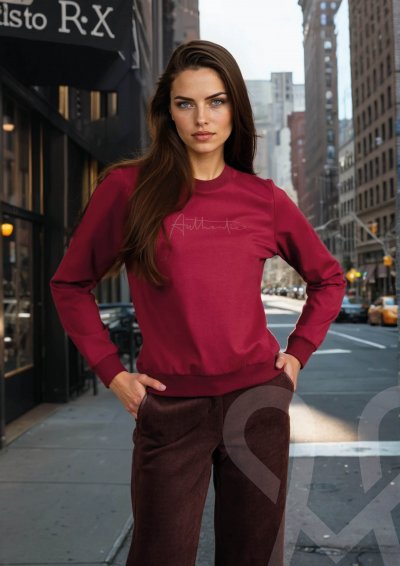 Magenta Árkád Filmnyomott bordó pulóver