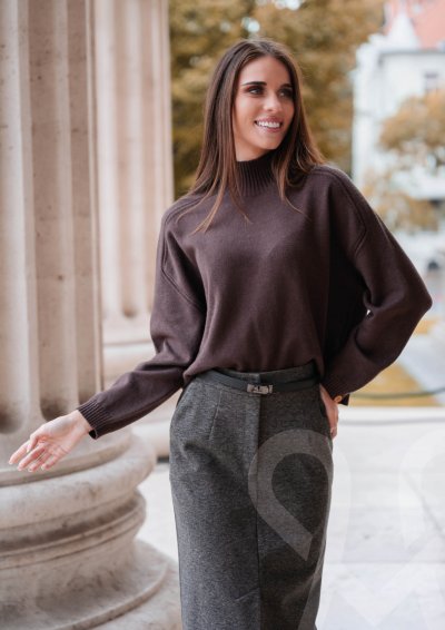 Magenta Árkád Csokibarna kötött garbó