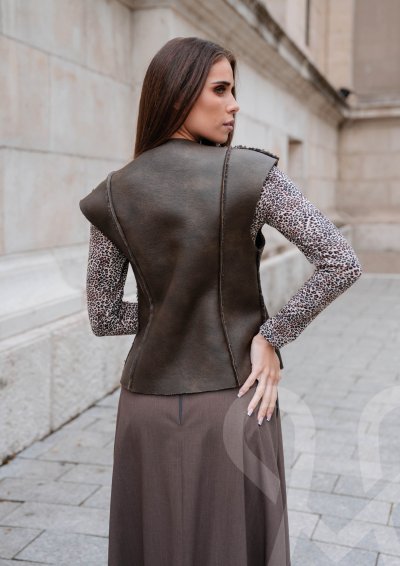 Magenta Árkád Irha mellény