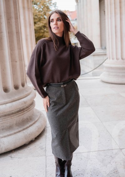 Magenta Árkád Midi szürke szoknya