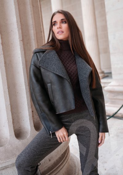 Magenta Árkád Műbőr szőrmés kabátka 