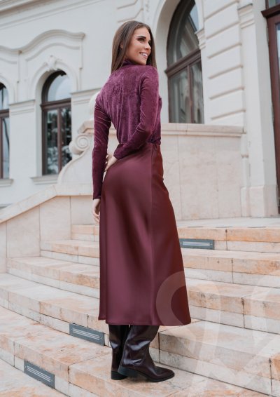 Magenta Árkád Lila színű szatén szoknya