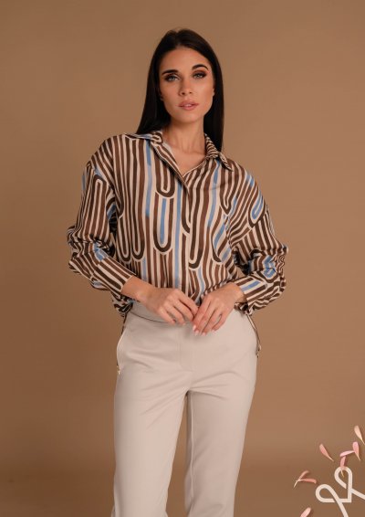 Mintás bő fazonú női ing – Magenta Árkád