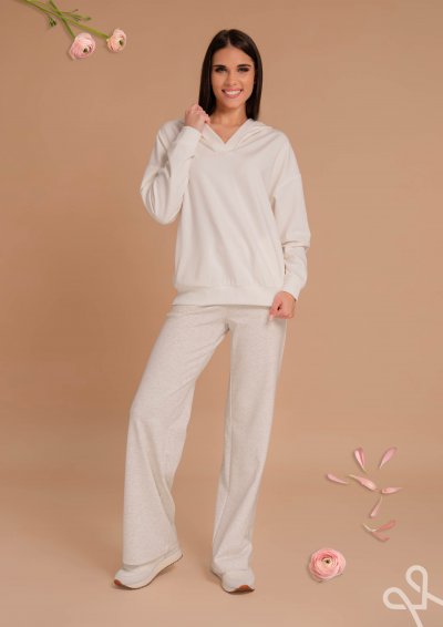 Fehér női sportos melegítő felső kapucnival – Magenta Árkád