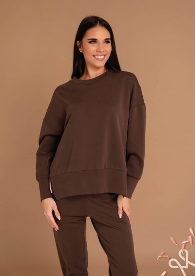 Csokibarna női bő fazonú felső – Magenta Árkád