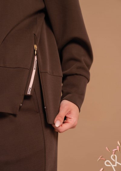 Csokibarna női bő fazonú felső – Magenta Árkád