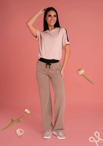 Bézs női sportos nadrág gumis derékkal – Magenta Árkád