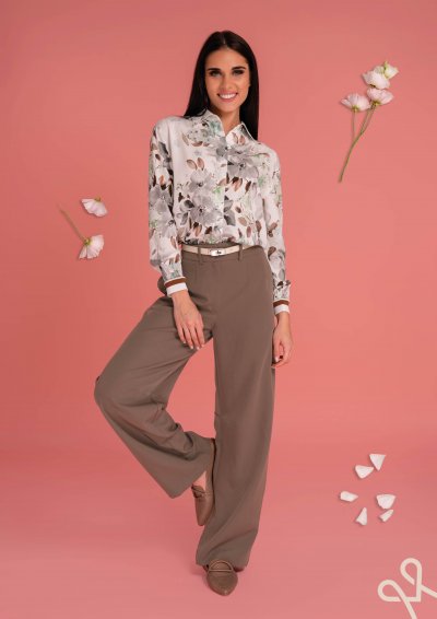 Mintás női pamut ing gombos – Magenta Árkád