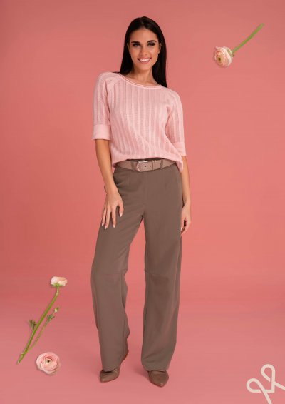 Bő szárú női nadrág térdnél szűkített – Magenta Árkád