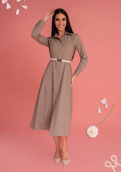 Fango női gombos ruha ing gallérral – Magenta Árkád