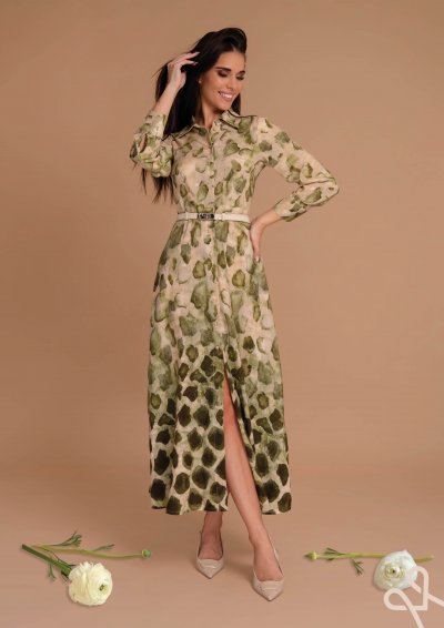 Mintás női hosszú ingruha – Magenta Árkád