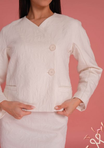 Vaj női jacquard zakó gombos záródással – Magenta Árkád