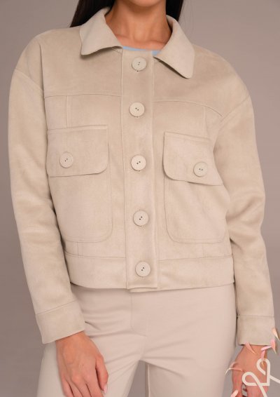 Világos bézs női velúr kiskabát – Magenta Árkád