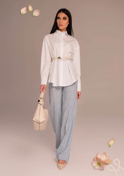 Fehér pamut vászon női ing – Magenta Árkád