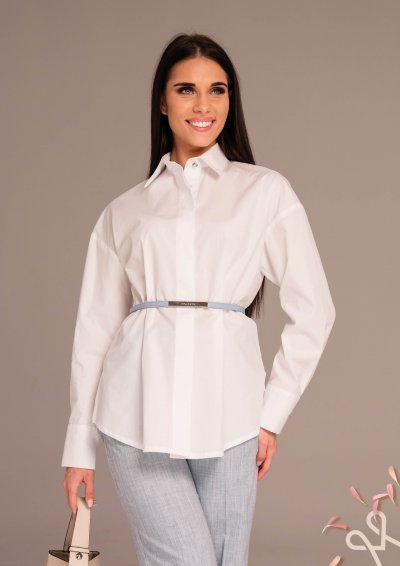 Fehér pamut vászon női ing – Magenta Árkád