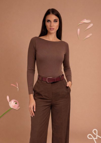 Csónak nyakú kötött felső - Magenta Árkád