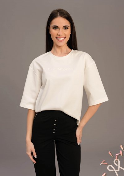 Hímzett laza felső - Magenta Árkád 