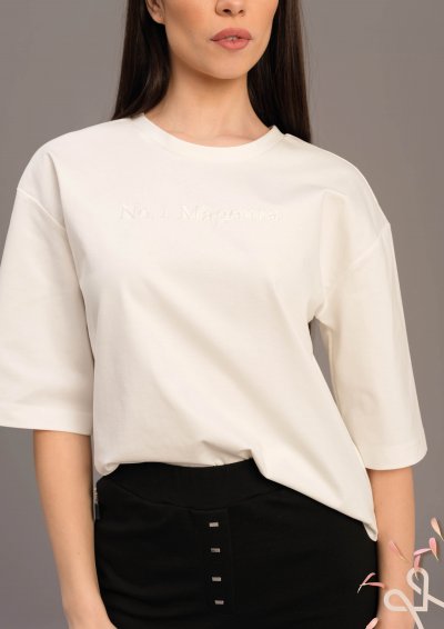 Hímzett laza felső - Magenta Árkád 