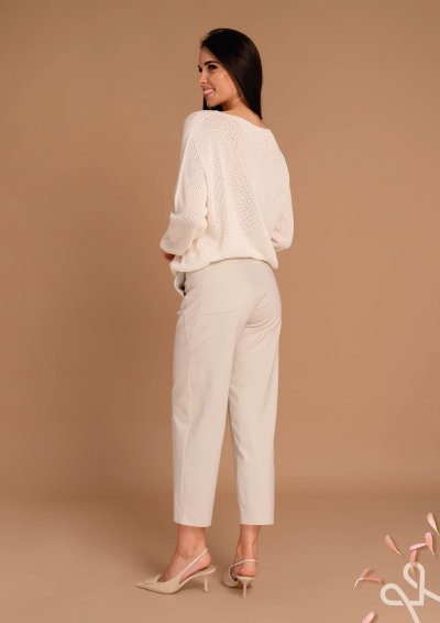 Világos bézs egyenes szárú elasztikus puntó nadrág - Magenta