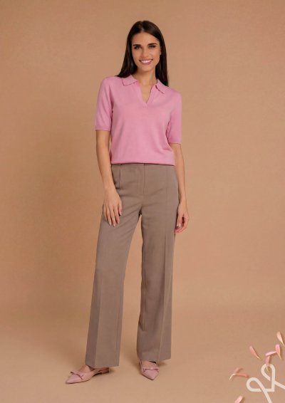 Bézs egyenes szárú pamut nadrág – Magenta Árkád