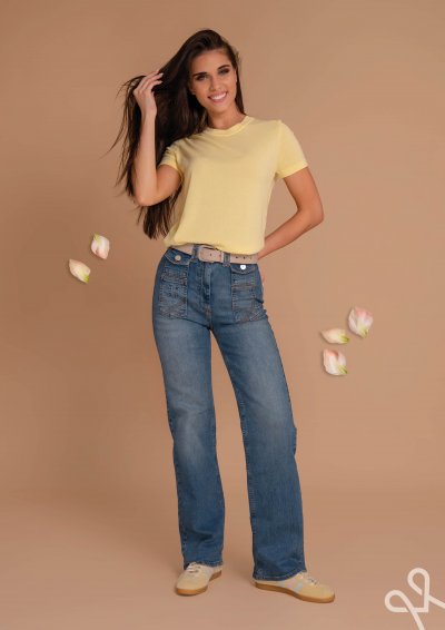 Sárga szűk kötött felső rövid ujjal – Magenta Árkád