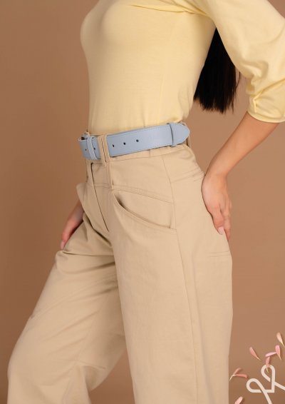 Bézs vászon hatású női nadrág – Magenta Árkád