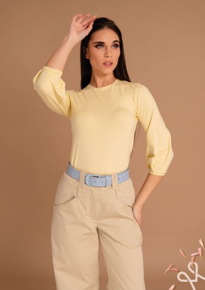 Sárga viszkóz női felső 3/4 ujjal – Magenta Árkád