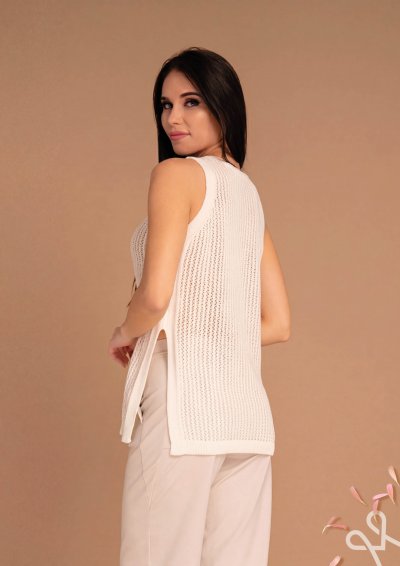 Fehér színű női ujjatlan kötött felső – Magenta Árkád