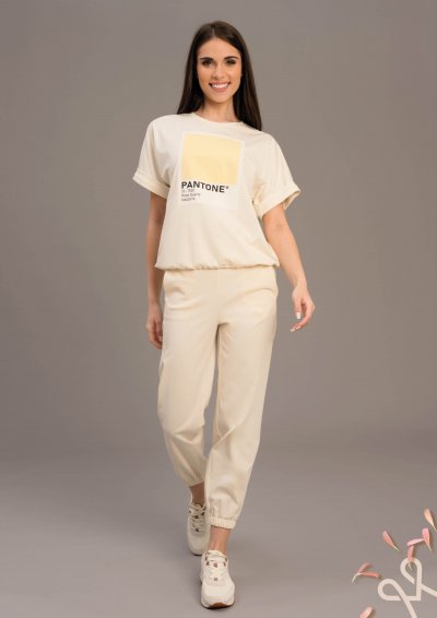 Lazább viszkóz női felső filmnyomással – Magenta Árkád